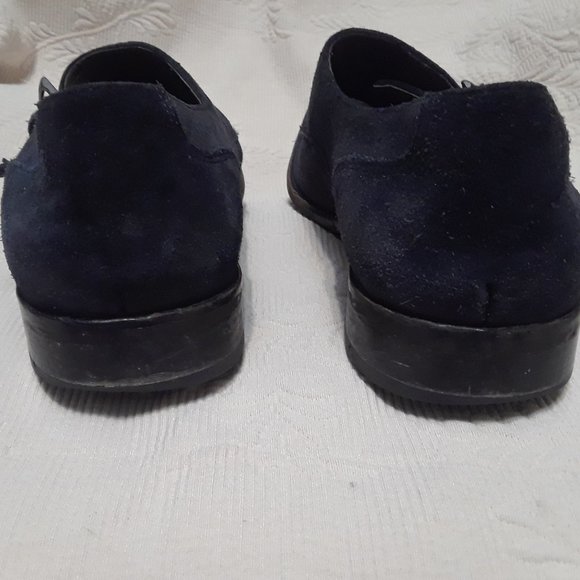 JOHN VARVATOS Double Monk Shoes Blue Suede - Picture 7 of 10